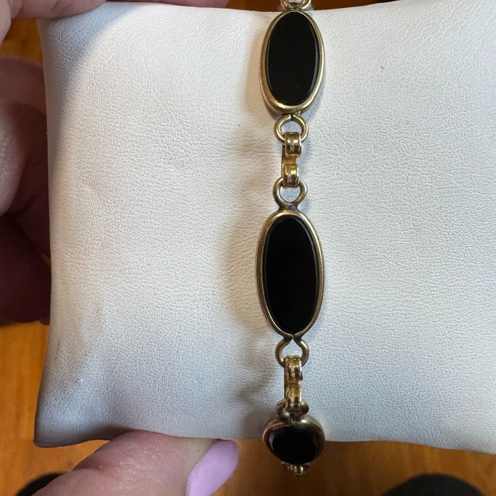 12K Gold Filled Black Onyx Bracelet